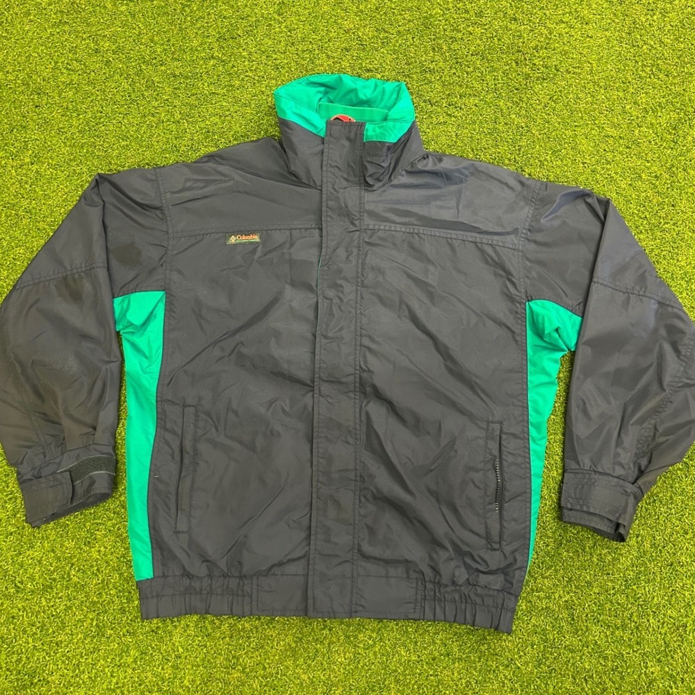 Columbia Bugaboo Jacket Mens S Navy Blue Green Colorblock Radial Sleeve Vintage